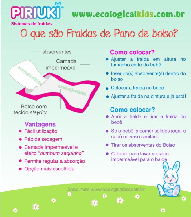 Como colocar fraldas de bolso